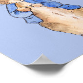 Peter the Rabbit met Blue Background Poster (Hoek)