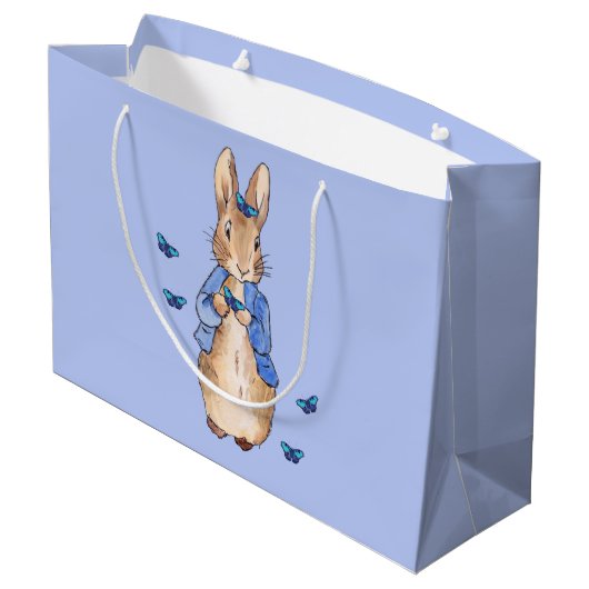 Peter the Rabbit met Blue Butterflies Groot Cadeauzakje (Achterkant Gekanteld)