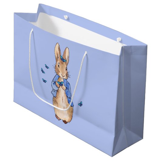 Peter the Rabbit met Blue Butterflies Groot Cadeauzakje (Voorkant Gekanteld)