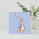 Peter the Rabbit met Gold Dank je wel Bedankkaart (Staand voorkant)
