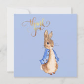 Peter the Rabbit met Gold Dank je wel Bedankkaart (Voorkant)