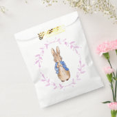 Peter the Rabbit met Pink leaf Wreath Bedankzakje (Gezegeld)
