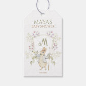 Peter the Rabbit Monogram Crest Gender Baby shower Cadeaulabel (Voorkant)