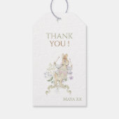 Peter the Rabbit Monogram Crest Gender Baby shower Cadeaulabel (Achterkant)