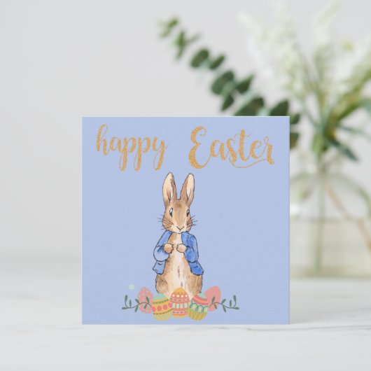 Peter the Rabbit op Blue Background Bedankkaart (Staand voorkant)