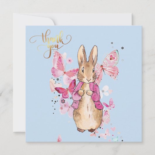 Peter the Rabbit Pink Jacket Bedankkaart (Voorkant)