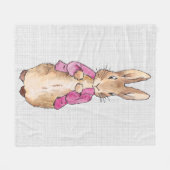 Peter the Rabbit Pink Jacket Grey Linen Fleece Deken (Voorkant (Horizontaal))