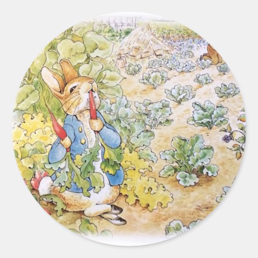 Peter the Rabbit Ronde Sticker (Voorkant)