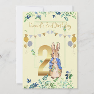 Peter the Rabbit Second Birthday Invitation Kaart