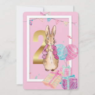 Peter the Rabbit Second Birthday Invitation Kaart
