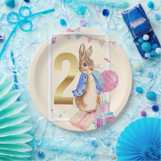 Peter the Rabbit Second Birthday Papieren Bordje (Feest)
