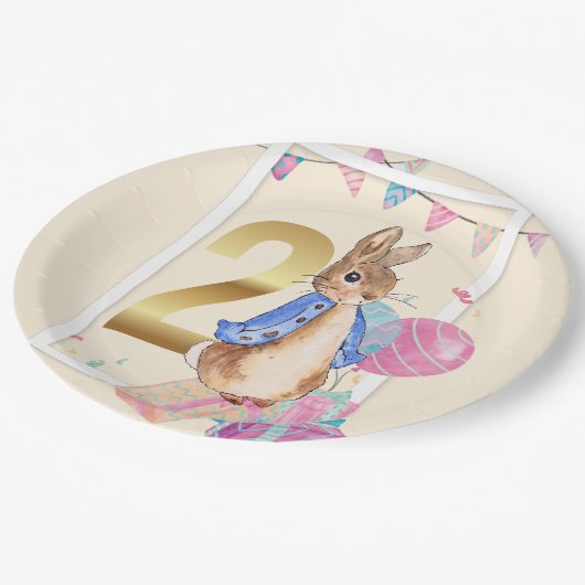 Peter the Rabbit Second Birthday Papieren Bordje (Gekanteld)