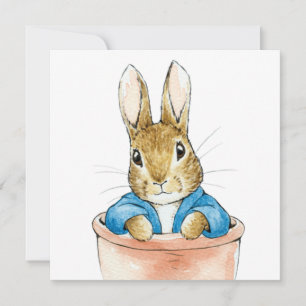Peter the Rabbit Sitting in a Plant Pot Kaart