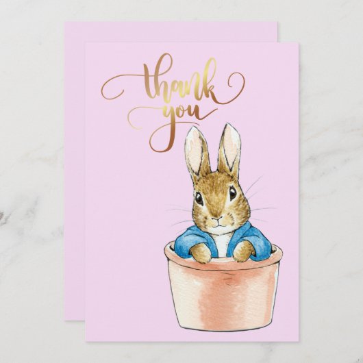 Peter the Rabbit Sitting in a Pot Bedankkaart (Voorkant / Achterkant)