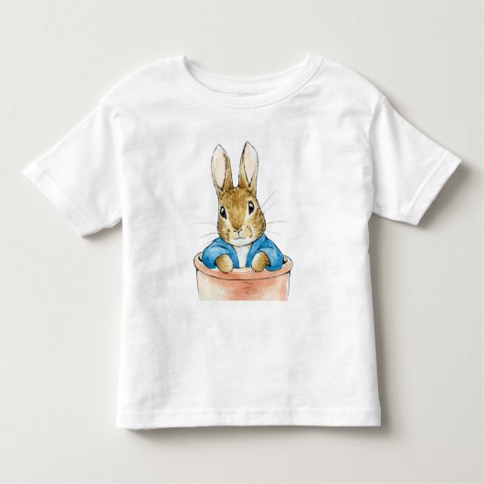 Peter the Rabbit Sitting in a Pot Kinder Shirts (Voorkant)