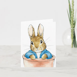 Peter the Rabbit Sitting in a Pot Notitiekaartje