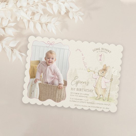 Peter the Rabbit Some Bunny 1st Birthday Foto Kaart