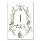 Peter the Rabbit Wildflower Table Number Kaart (Voorkant)