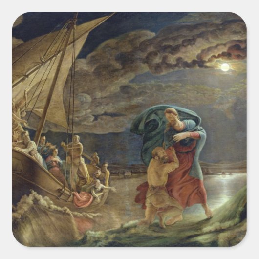 Peter Walks on Water, 1806 Vierkante Sticker (Voorkant)