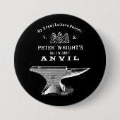  Peter Wright Anvil Blacksmithing Ronde Button 7,6 Cm (Voorkant)