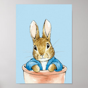 Peter zittend in een plantenpot poster