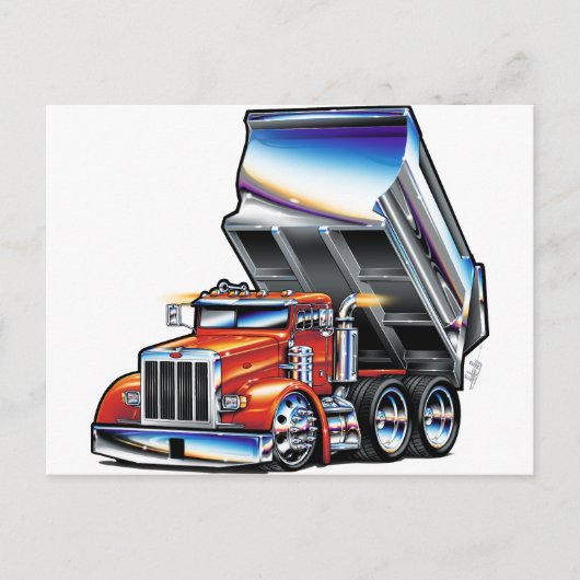 Peterbilt 357 Dump Truck Briefkaart (Voorkant)