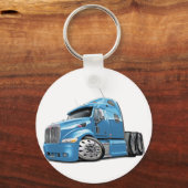 Peterbilt Lt Blue Truck Sleutelhanger (Voorkant)