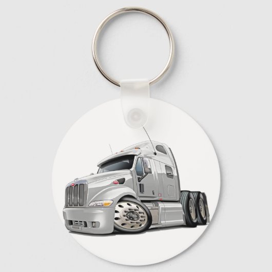 Peterbilt White Truck Sleutelhanger (Voorkant)