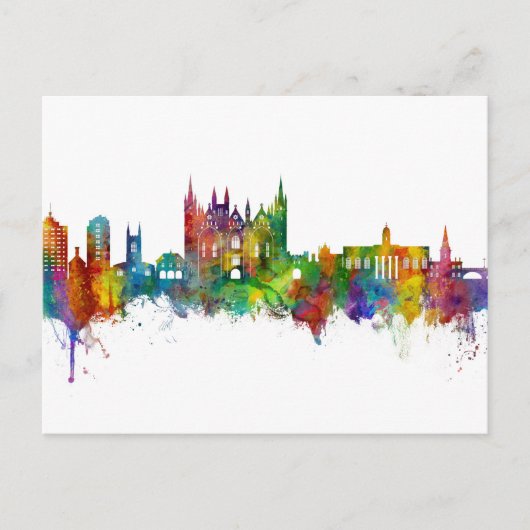 Peterborough England Skyline Briefkaart (Voorkant)