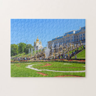 Peterhof Palace en Grand Cascade van de fonteinen Legpuzzel