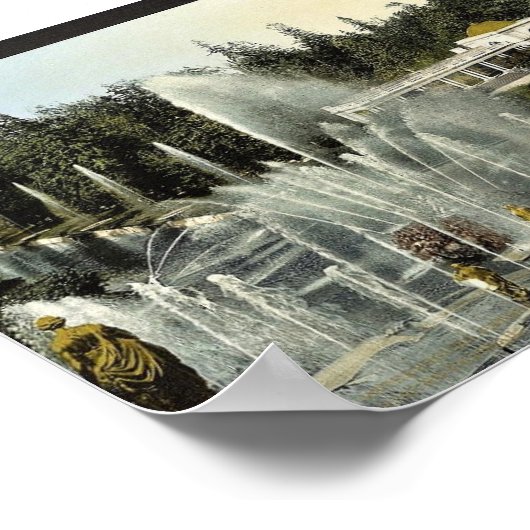 Peterhof uit Castle, Sint-Petersburg, les Rusland Poster (Hoek)