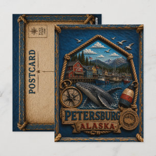 Petersburg Alaska Carte Postale Voyage Vintage