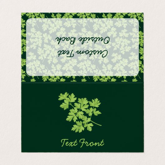 Peterselie horizontaal visitekaartjes (Buitenkant ongevouwen)