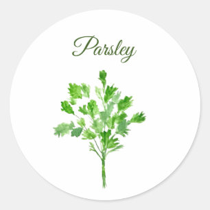 Peterselie Kruiden Waterverf Keuken Culinair Groen Ronde Sticker