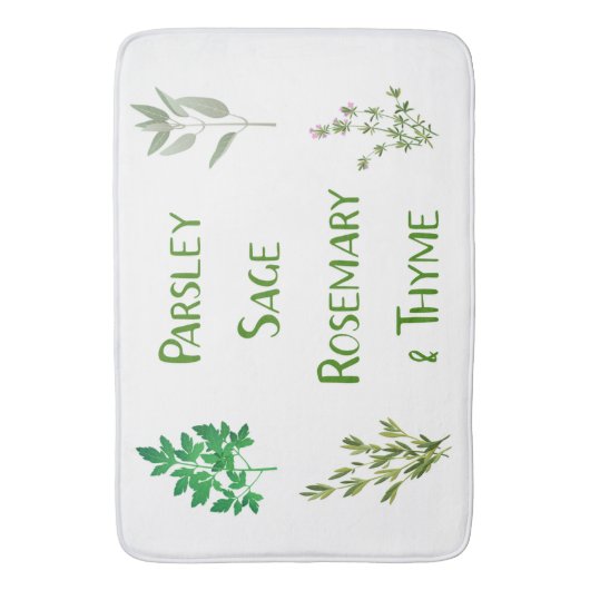 Peterselie Sage Rosemary Thyme Herbal Design Mat (Voorkant Verticaal)