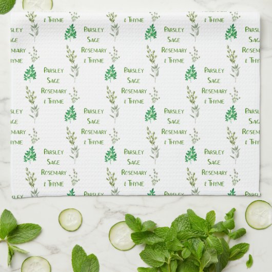 Peterselie Sage Rosemary Thyme Herbal Design Theedoek (Gevouwen)
