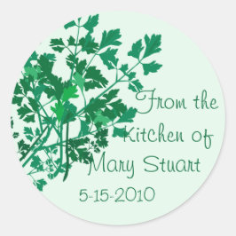 peterselie versierde inblikken labels