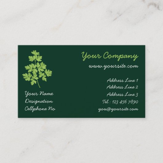 peterselie visitekaartje (Voorkant)