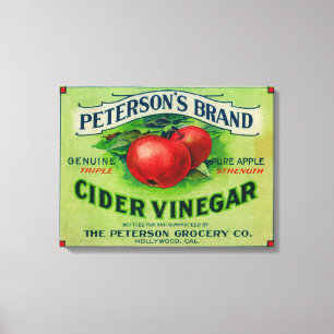 Peterson's etiket van cider-azijn canvas afdruk