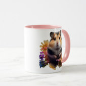 Pètes pétales - Mignonne Mug de hamster floral (Devant droit)