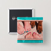 Peticure - Pedicure Spa Day Vierkante Button 5,1 Cm (Voorkant /achterkant)