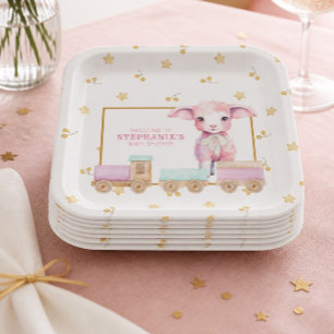 Petit Agneau Assiettes en Papier pour Baby Showe