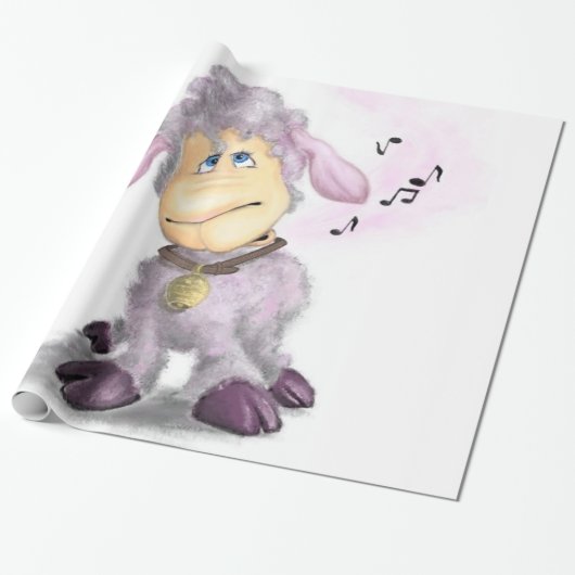 Petit agneau avec Bell enveloppement Papier cadeau (Déroulé)