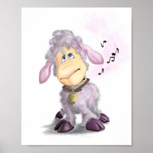 Petit agneau avec Bell Poster Peinture - Votre tex
