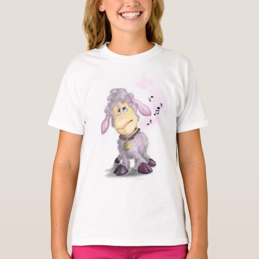Petit agneau avec Bell T-shirt enfant cadeau (Devant)