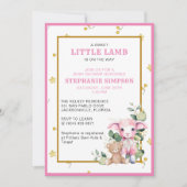 Petit agneau sur le chemin | Invitation Baby showe (Devant)