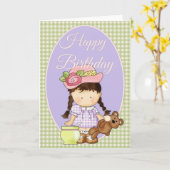 Petit Agnus Thème Joyeux Anniversaire Carte 2 (Fleur jaune)