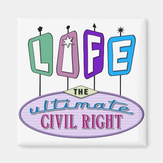 Petit aimant au design rétro. (Devant)