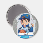 Petit Aimant Baller Avec Nom Personnalisé (Recto/Verso)