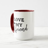 Petit ami Café Mug - I Love My Girlfriend Slogan (Devant gauche)